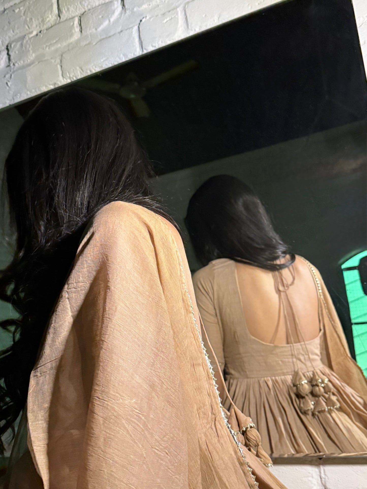 Pastel Sand Cotton Suit Set