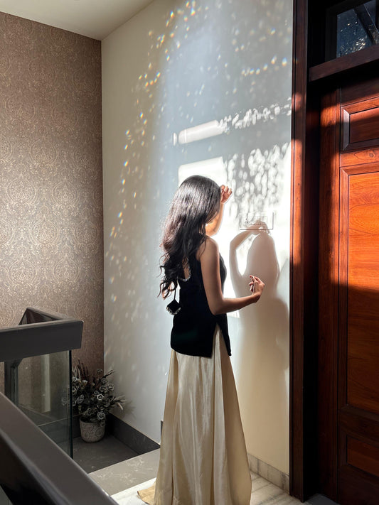 Midnight Black Velvet Suit Set