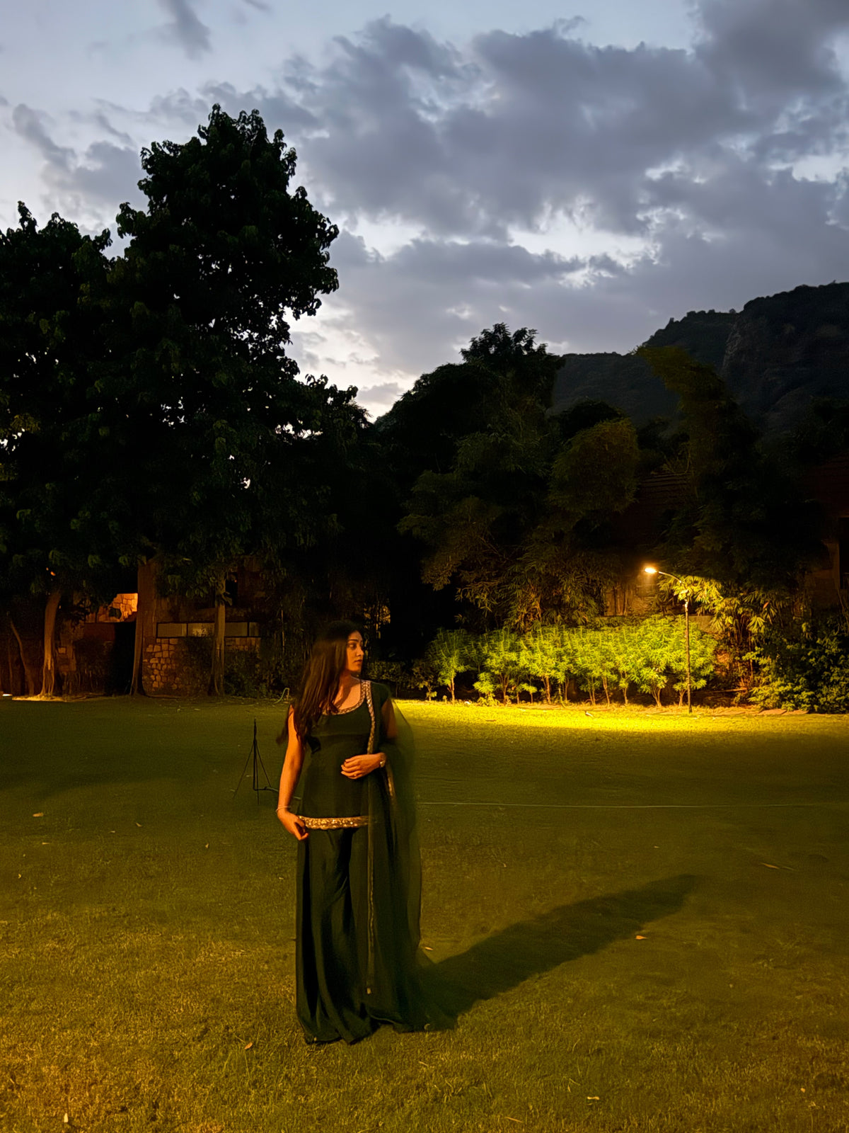 Panna - Emerald Green Embroidered Sharara Set