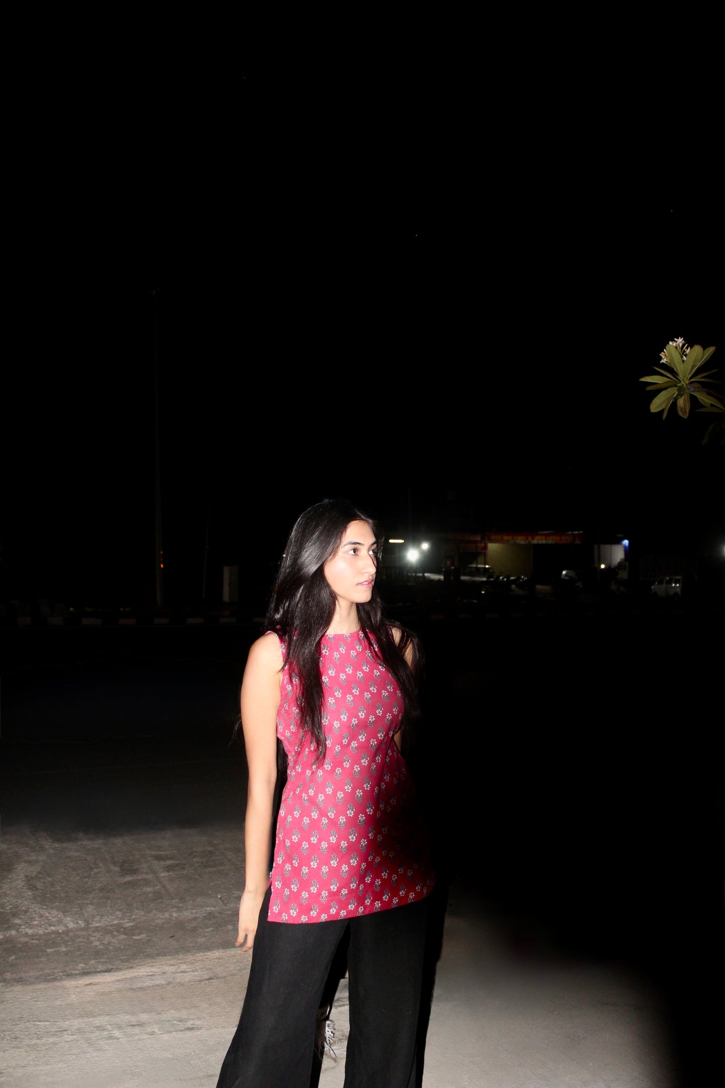 Pink Petal Short Cotton Kurti