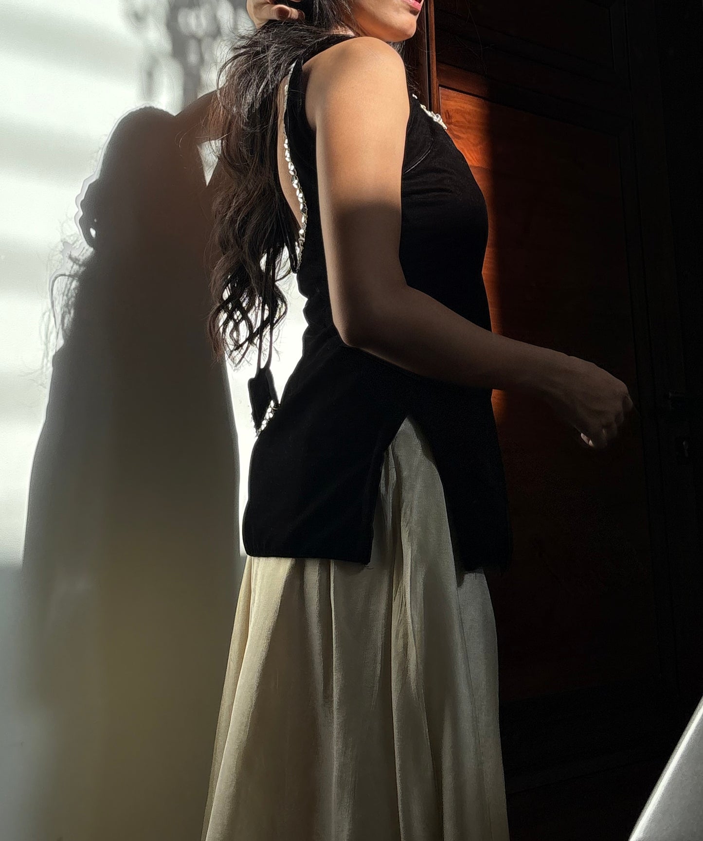 Midnight Black Velvet Suit Set