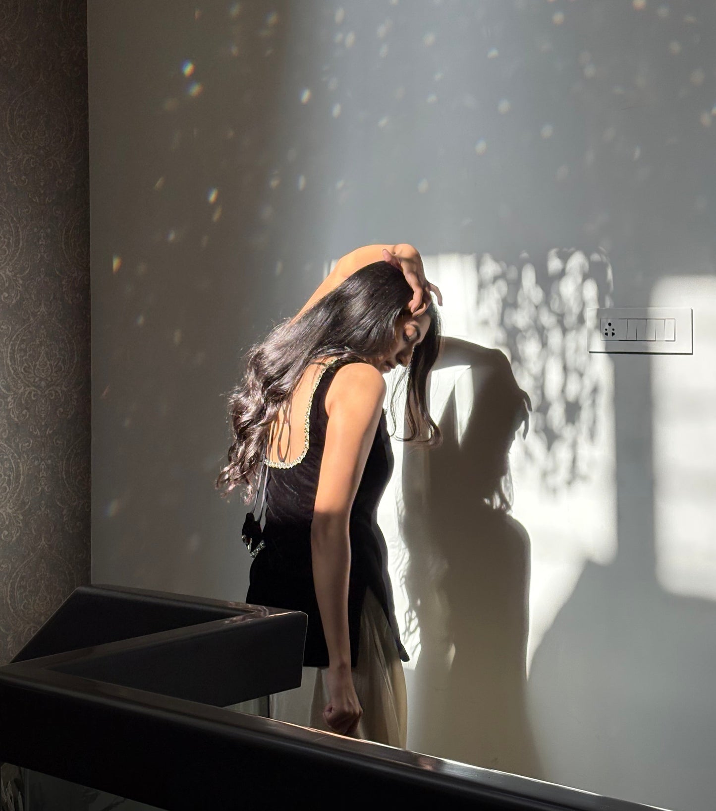 Midnight Black Velvet Suit Set