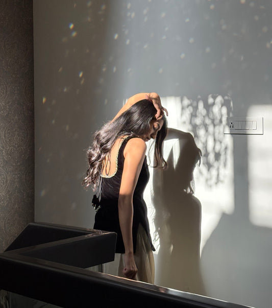 Midnight Black Velvet Suit Set