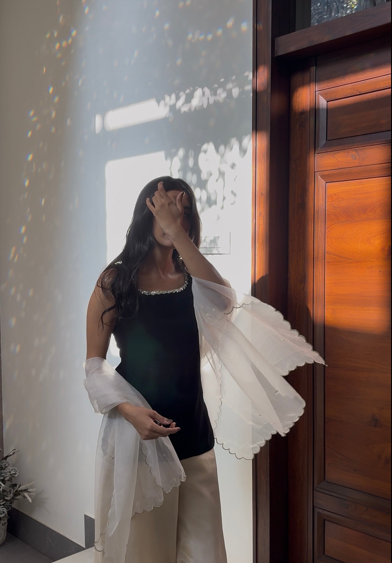 Midnight Black Velvet Suit Set