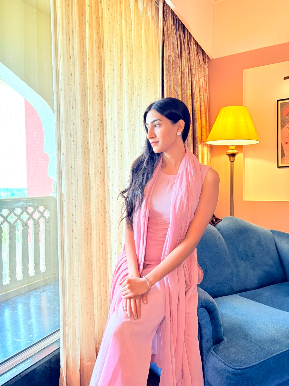 Powder Pink Cotton Suit Set