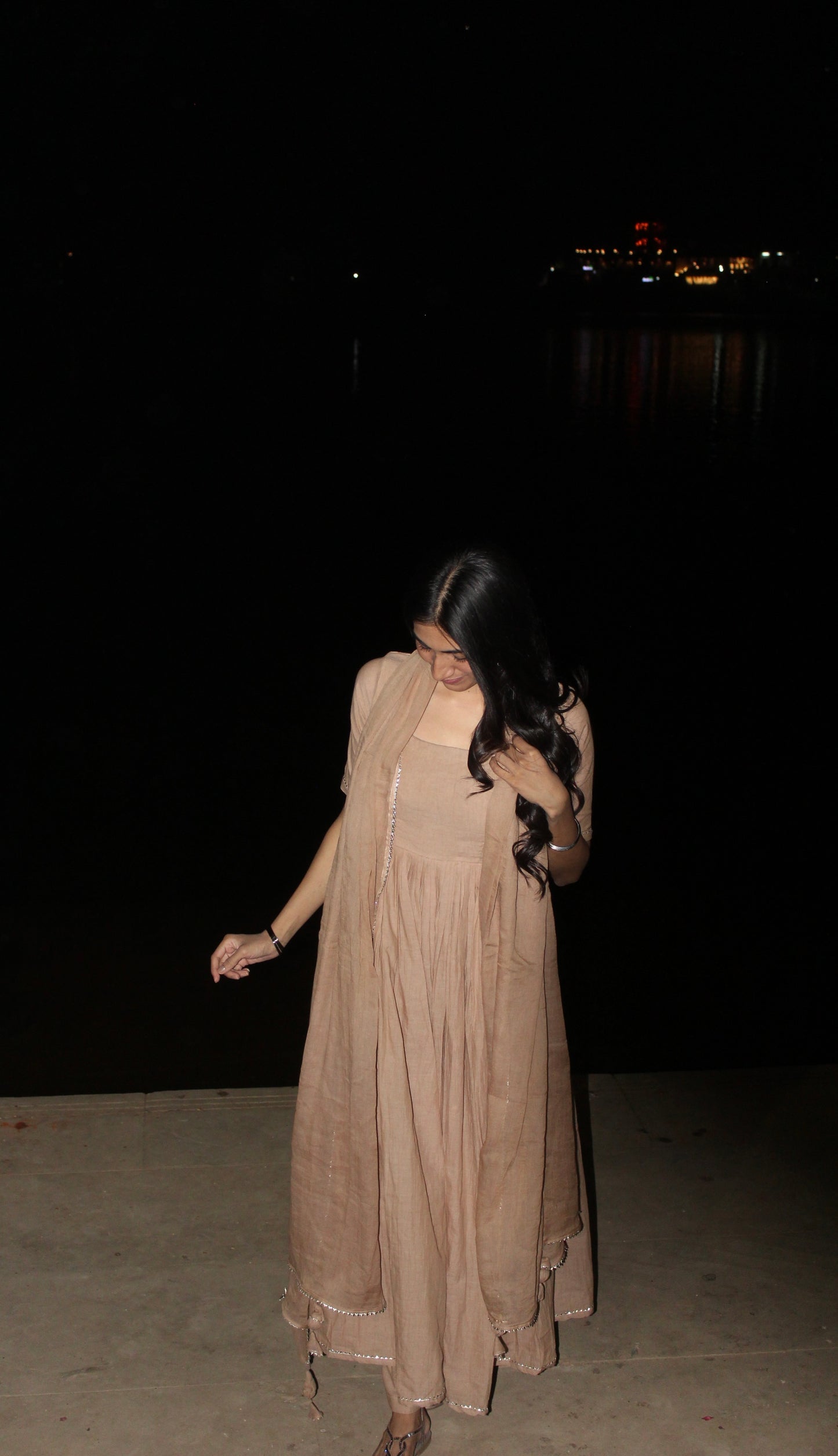 Pastel Sand Cotton Suit Set